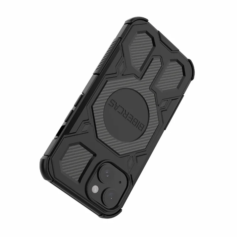 BIBERCAS J-16 Series For iPhone 15 Case Compatible with MagSafe Anti Drop TPU + PC Phone Cover - Black