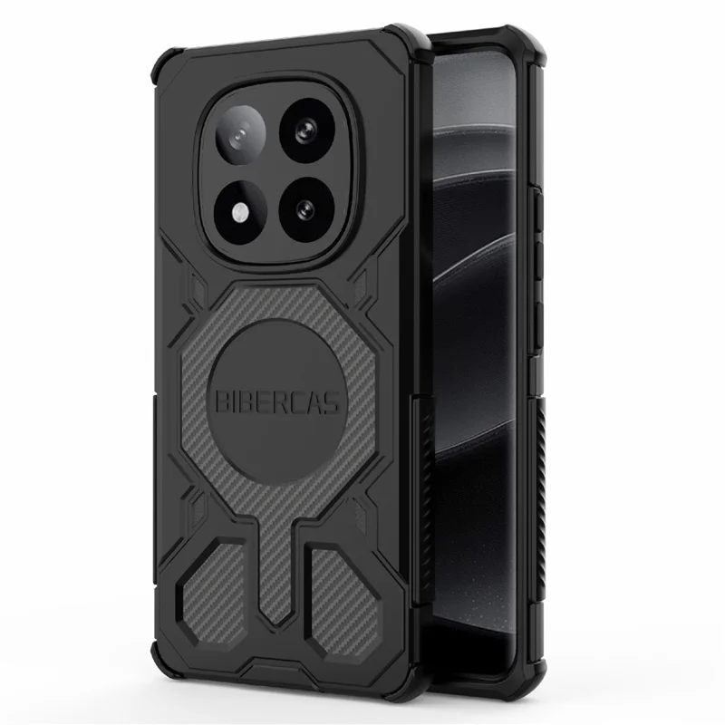 BIBERCAS J-16 Series For Xiaomi Redmi Note 14 Pro+ 5G Case Compatible with MagSafe Anti Drop TPU + PC Phone Cover - Black