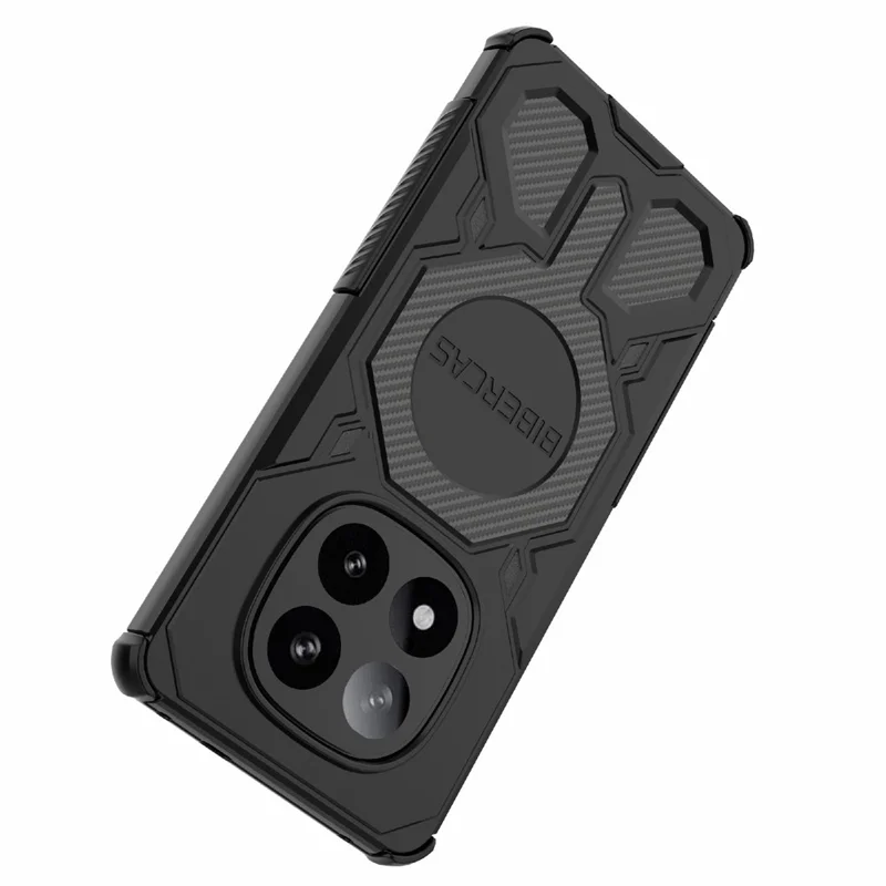 BIBERCAS J-16 Series For Xiaomi Redmi Note 14 Pro+ 5G Case Compatible with MagSafe Anti Drop TPU + PC Phone Cover - Black