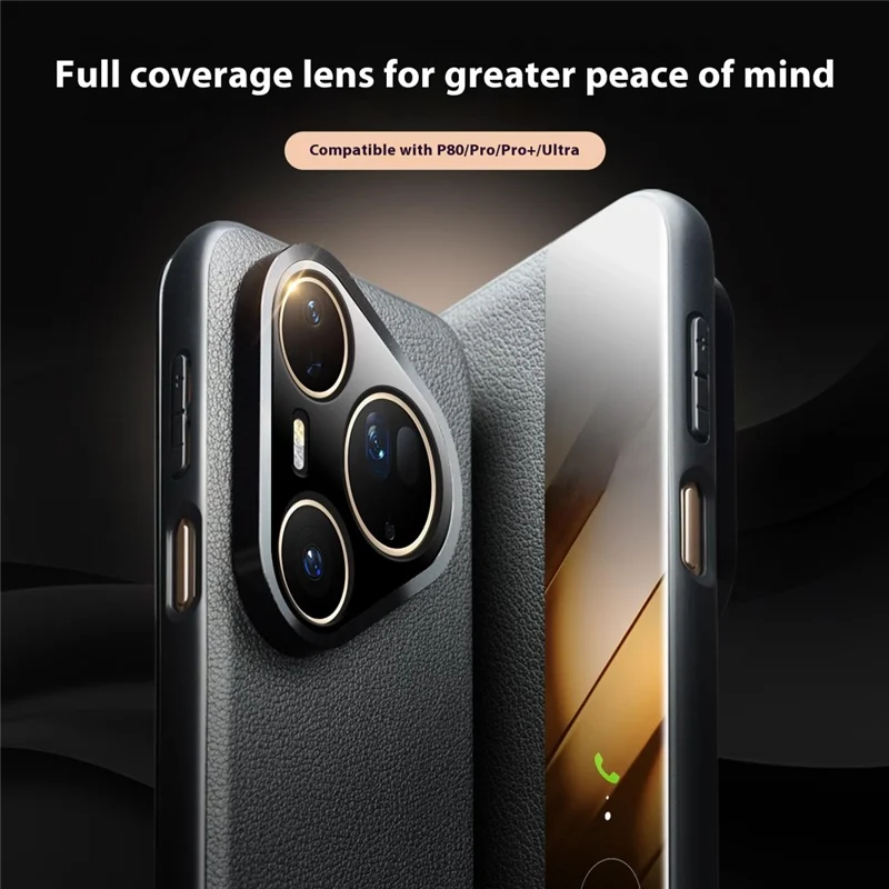 QIALINO Pour Huawei Pura 80 Pro / 80 Pro+ Étui avec Fenêtre Vue Automatique / Veille Cuir de Vache Véritable Housse de Téléphone Rabattable - Noir