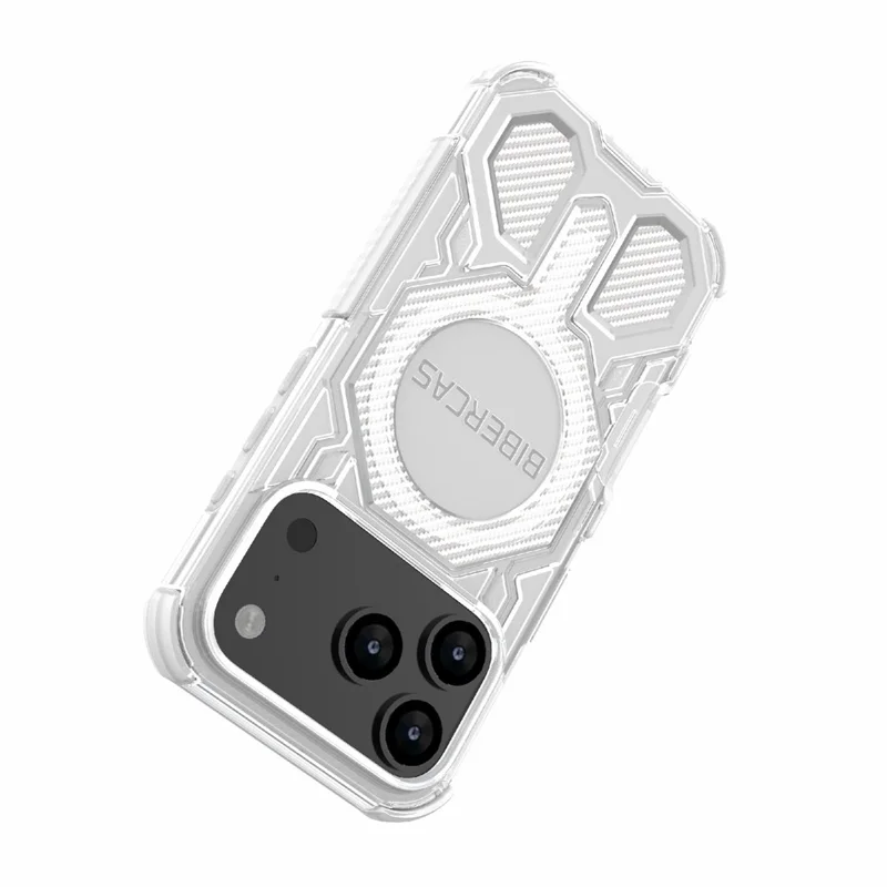 BIBERCAS J-16 Série Transparente Capa para iPhone 17 Pro Compatível com MagSafe TPU + PC - Cinza