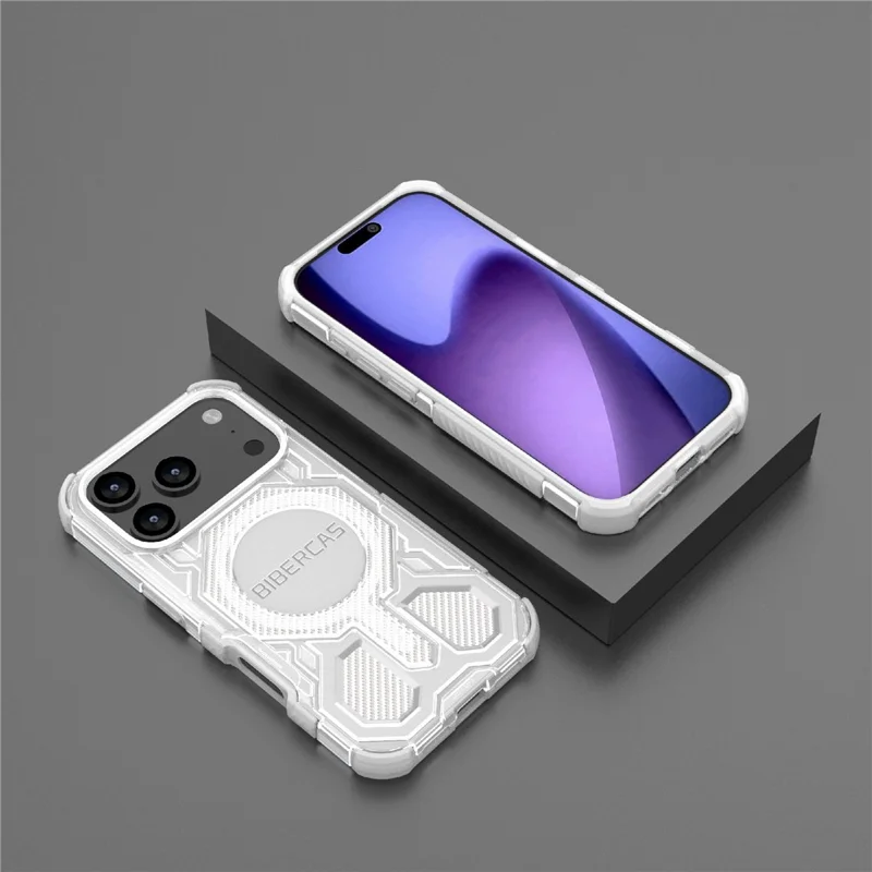 BIBERCAS J-16 Série Transparente Capa para iPhone 17 Pro Compatível com MagSafe TPU + PC - Cinza