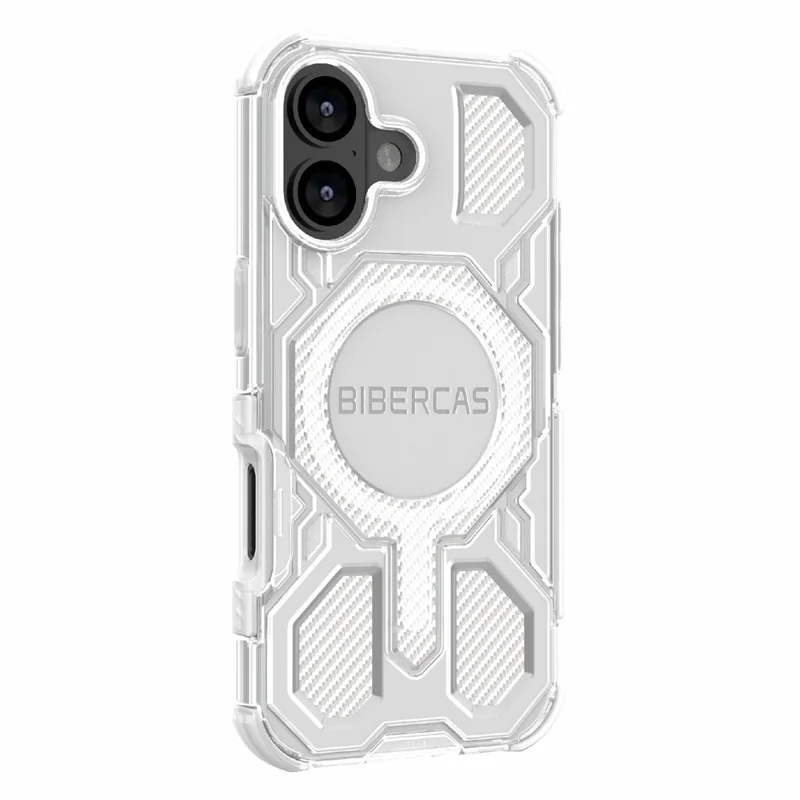 BIBERCAS J-16 Transparent Series For iPhone 17 Case Compatible with MagSafe TPU + PC Phone Cover - Grey