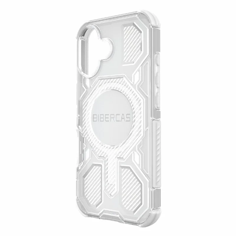 BIBERCAS J-16 Transparent Series For iPhone 17 Case Compatible with MagSafe TPU + PC Phone Cover - Grey