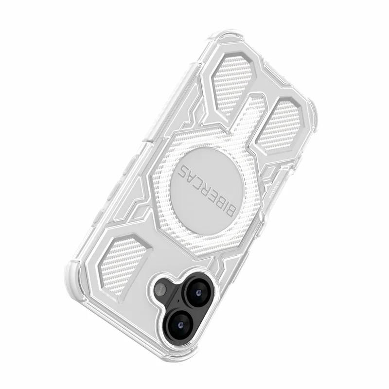 BIBERCAS J-16 Transparent Series For iPhone 17 Case Compatible with MagSafe TPU + PC Phone Cover - Grey