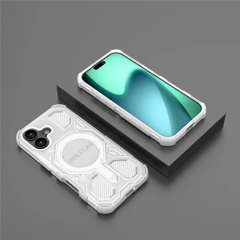 BIBERCAS J-16 Transparent Series For iPhone 17 Case Compatible with MagSafe TPU + PC Phone Cover - Grey