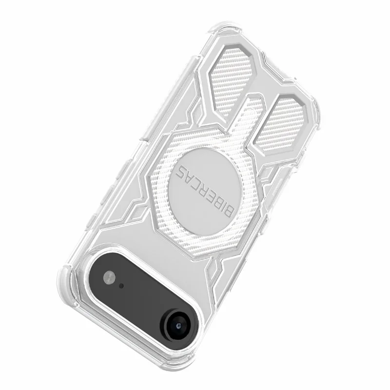 BIBERCAS J-16 Прозрачный чехол для iPhone 17 с поддержкой MagSafe, TPU + PC - Серый