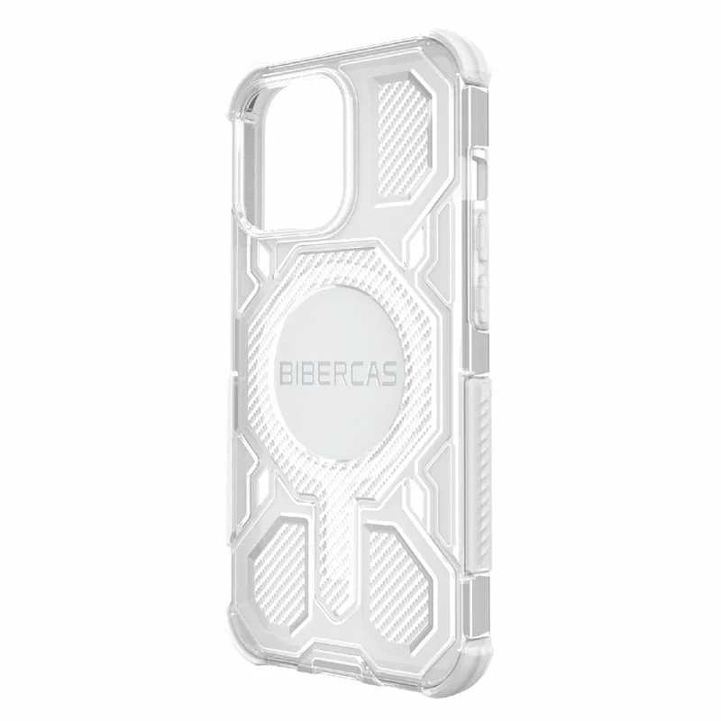 BIBERCAS J-16 Transparent Series For iPhone 13 Pro Case Compatible with MagSafe TPU + PC Phone Cover - Grey