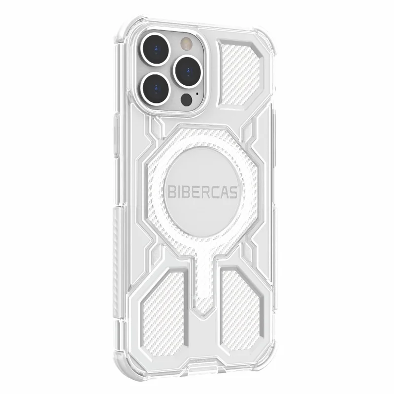 BIBERCAS J-16 Transparent Series For iPhone 13 Pro Max Case Compatible with MagSafe TPU + PC Phone Cover - Grey