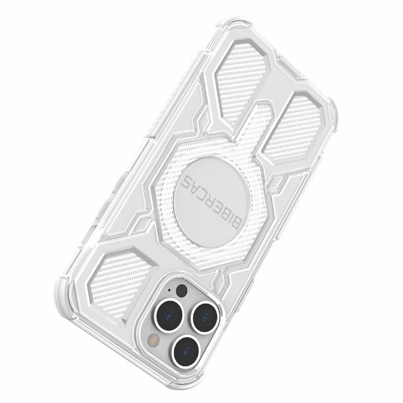 BIBERCAS J-16 Transparent Series For iPhone 13 Pro Max Case Compatible with MagSafe TPU + PC Phone Cover - Grey