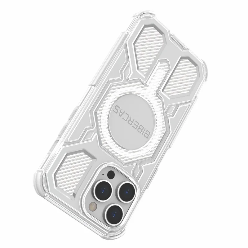 BIBERCAS J-16 Transparent Series For iPhone 14 Pro Case Compatible with MagSafe TPU + PC Phone Cover - Grey