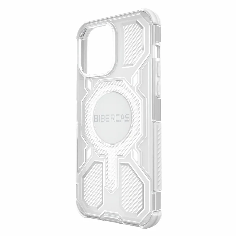 BIBERCAS J-16 Transparent Series For iPhone 14 Pro Max Case Compatible with MagSafe TPU + PC Phone Cover - Grey