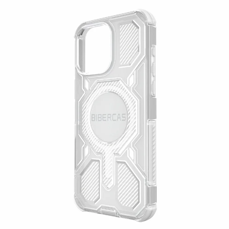 BIBERCAS J-16 Transparent Series For iPhone 15 Pro Max Case Compatible with MagSafe TPU + PC Phone Cover - Grey