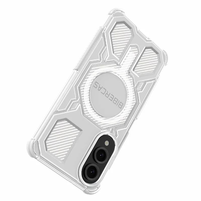 BIBERCAS J-16 Série Transparente para Capa de Telefone Samsung Galaxy S25 Edge Compatível com MagSafe TPU + PC - Cinza