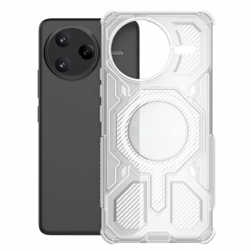 BIBERCAS J-16 Transparente Serie für Xiaomi Poco F7 Ultra 5G / Redmi K80 Pro 5G Hülle, kompatibel mit MagSafe, TPU + PC Handyhülle - Grau