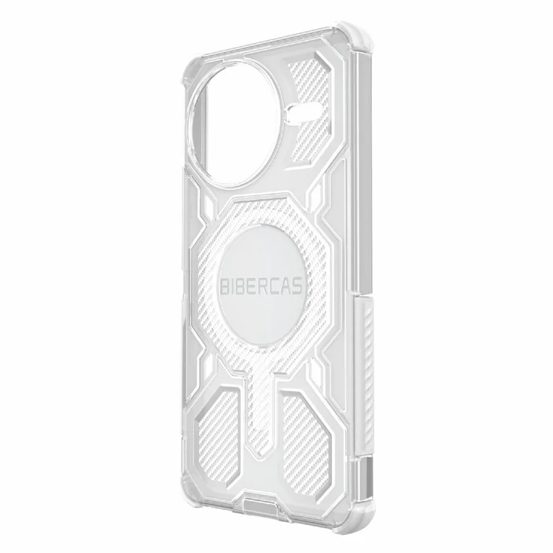 BIBERCAS J-16 Transparente Serie für Xiaomi Poco F7 Ultra 5G / Redmi K80 Pro 5G Hülle, kompatibel mit MagSafe, TPU + PC Handyhülle - Grau