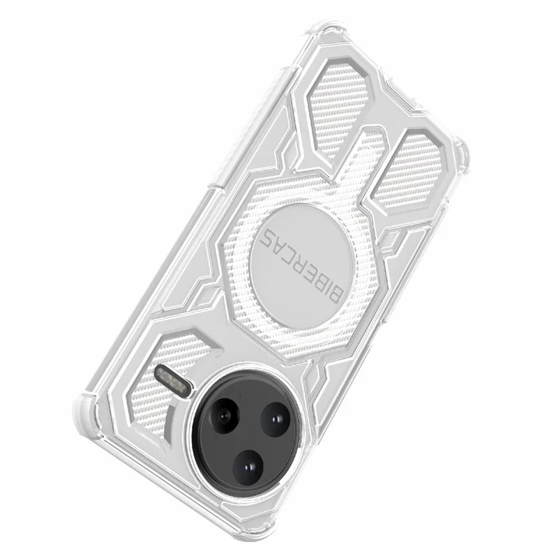 BIBERCAS J-16 Transparente Serie für Xiaomi Poco F7 Ultra 5G / Redmi K80 Pro 5G Hülle, kompatibel mit MagSafe, TPU + PC Handyhülle - Grau