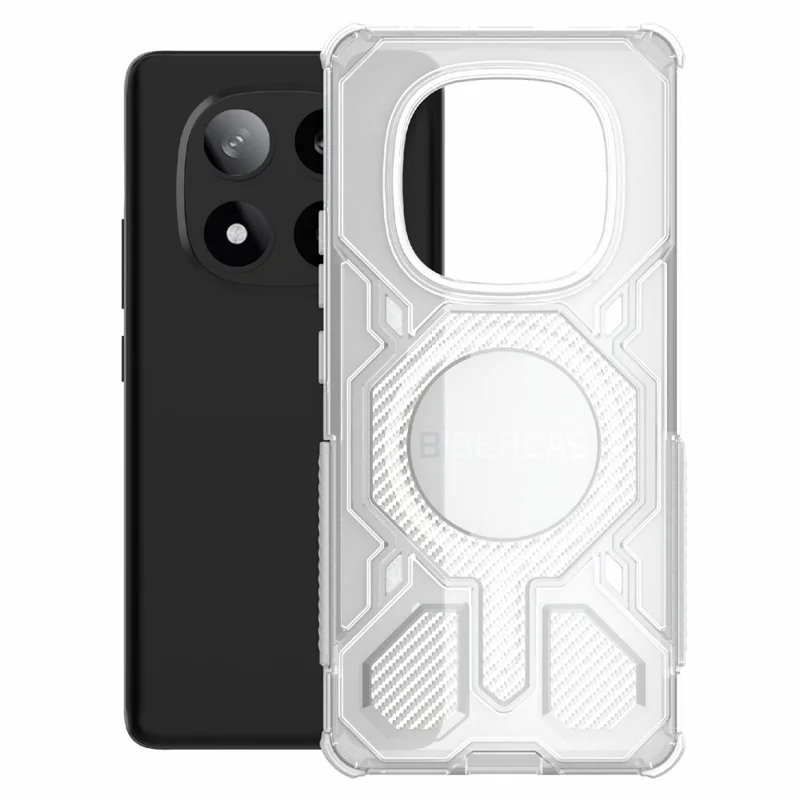 BIBERCAS J-16 Transparent Series For Xiaomi Redmi Note 14 Pro 5G Case Compatible with MagSafe TPU + PC Phone Cover - Grey
