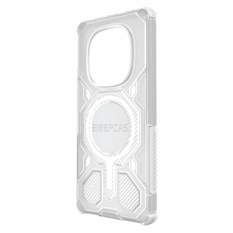 BIBERCAS J-16 Transparent Series For Xiaomi Redmi Note 14 Pro 5G Case Compatible with MagSafe TPU + PC Phone Cover - Grey