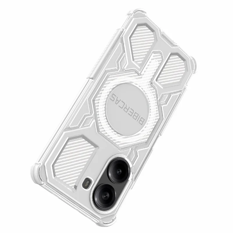 BIBERCAS J-16 Serie Transparente para Xiaomi Redmi Turbo 4 5G / Poco X7 Pro 5G Funda Compatible con MagSafe TPU + PC - Gris