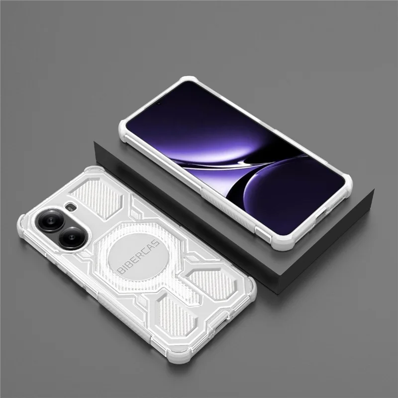 BIBERCAS J-16 Serie Transparente para Xiaomi Redmi Turbo 4 5G / Poco X7 Pro 5G Funda Compatible con MagSafe TPU + PC - Gris