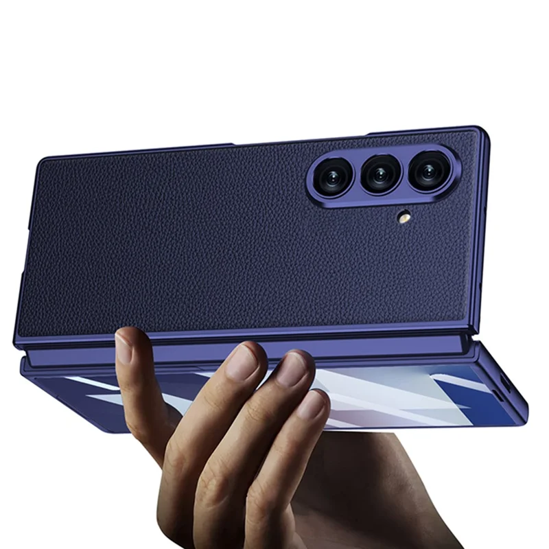 Чехол для Samsung Galaxy Z Fold7 5G от GKK, ударопрочный, с защитой от падений, с сенсорной поверхностью из ПУ + ПК + закаленное стекло - черный