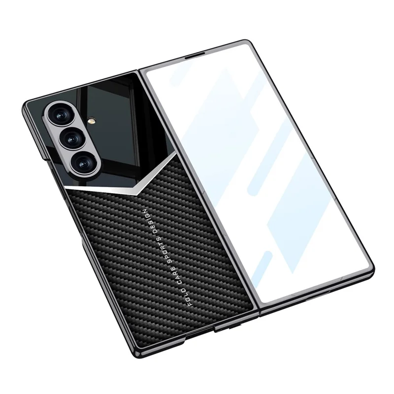 GKK For Samsung Galaxy Z Fold7 5G Cases Electroplating PU + PC + TPU Phone Cover - Black