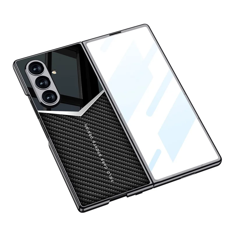 GKK For Samsung Galaxy Z Fold7 5G Cases Electroplating PU + PC + TPU Phone Cover with Front Film - Titanium Grey