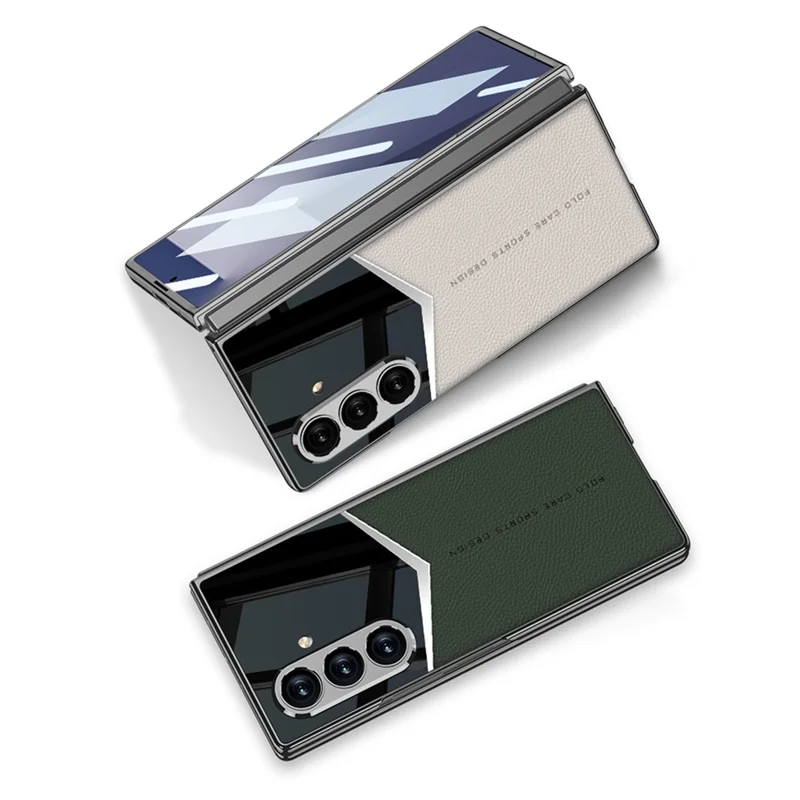 GKK For Samsung Galaxy Z Fold7 5G Cases Electroplating PU + PC + TPU Phone Cover with Front Film - Titanium Grey