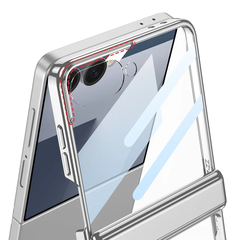 GKK For Samsung Galaxy Z Flip7 5G Case with Kickstand Magnetic Hinge Protection PC Tempered Glass Phone Cover - Champagne Gold