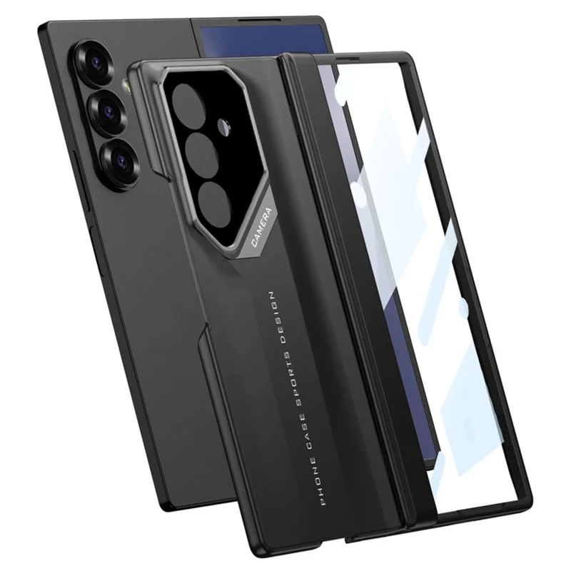 GKK For Samsung Galaxy Z Fold7 5G Case Hinge Protection Shockproof PC Phone Cover with Screen Film - Black