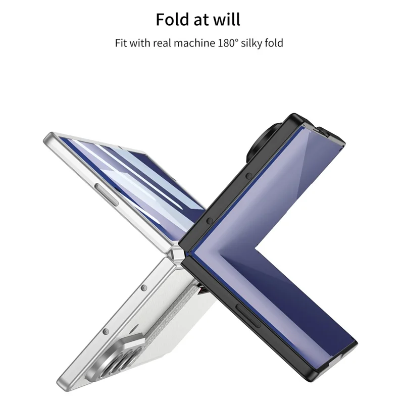 GKK For Samsung Galaxy Z Fold7 5G Phone Case Card Holder Kickstand PU Leather Back Cover with Screen Film - Black