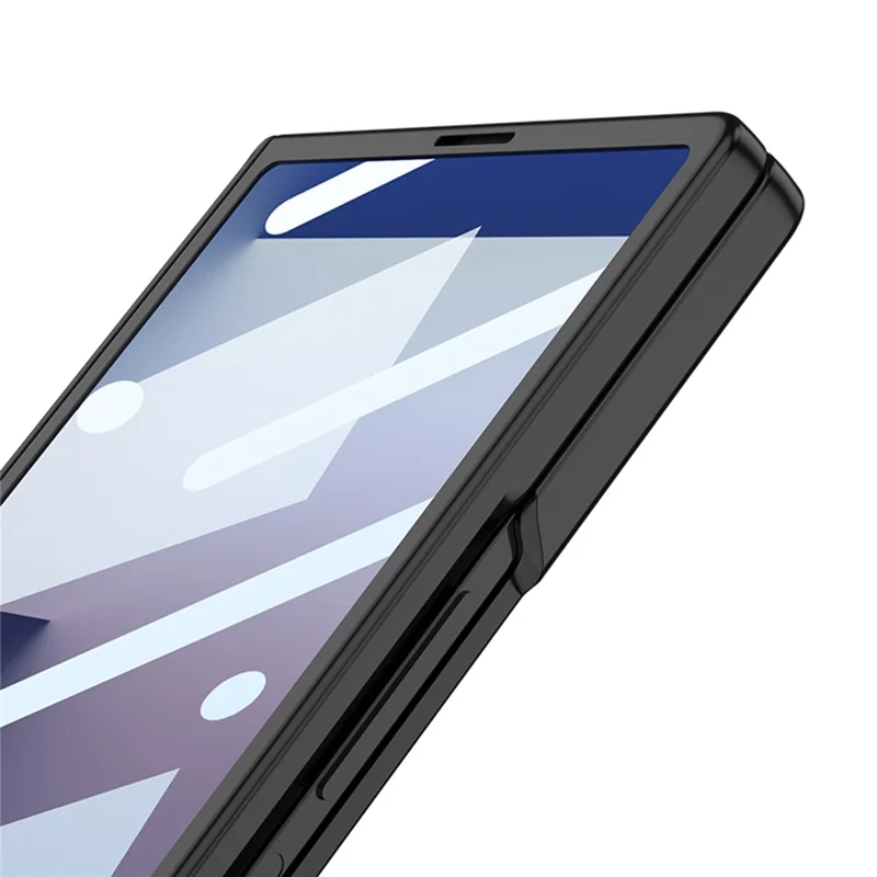 GKK For Samsung Galaxy Z Fold7 5G Kickstand Case Hinge Protection PC + Tempered Glass Phone Cover - Black