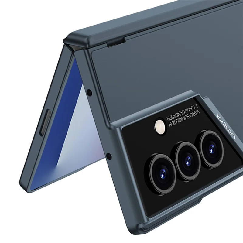 GKK Für Samsung Galaxy Z Fold7 5G Hülle Scharnierschutz PC + Gehärtetes Glas Stoßfeste Handyhülle - Titangrau