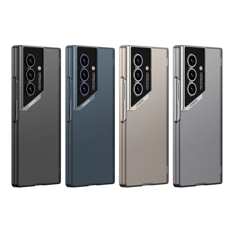 GKK Für Samsung Galaxy Z Fold7 5G Hülle Scharnierschutz PC + Gehärtetes Glas Stoßfeste Handyhülle - Titangrau