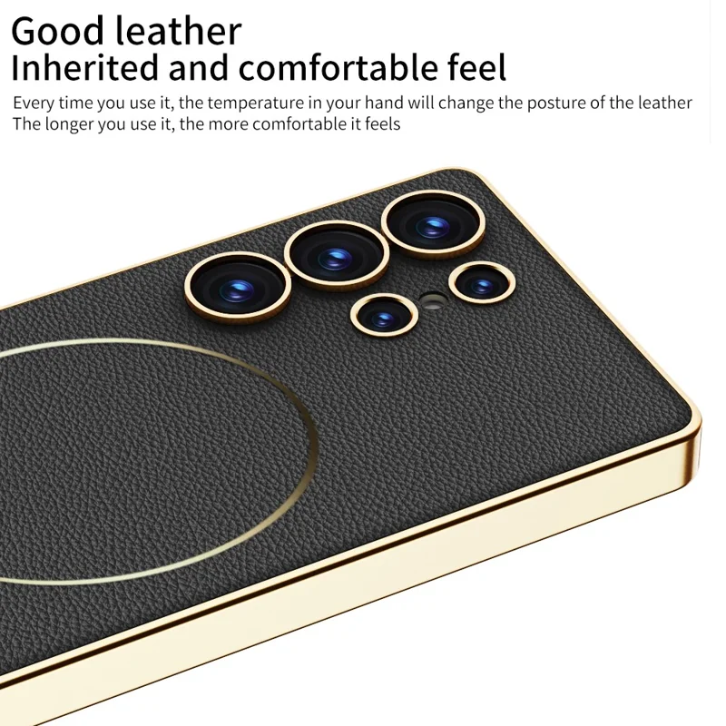 GKK For Samsung Galaxy S23 Ultra Case Electroplating PU + PC + TPU Phone Cover Support Wireless Charging - Carbon Fiber Texture