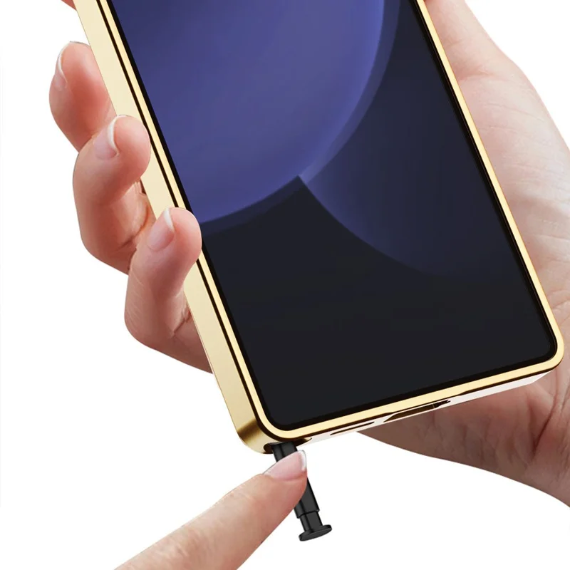 GKK For Samsung Galaxy S23 Ultra Case Electroplating PU + PC + TPU Phone Cover Support Wireless Charging - Carbon Fiber Texture