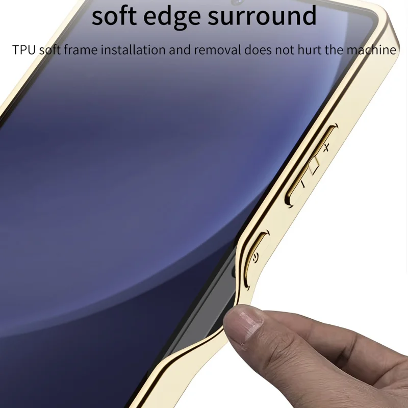 GKK For Samsung Galaxy S23 Ultra Case Electroplating PU + PC + TPU Phone Cover Support Wireless Charging - Carbon Fiber Texture