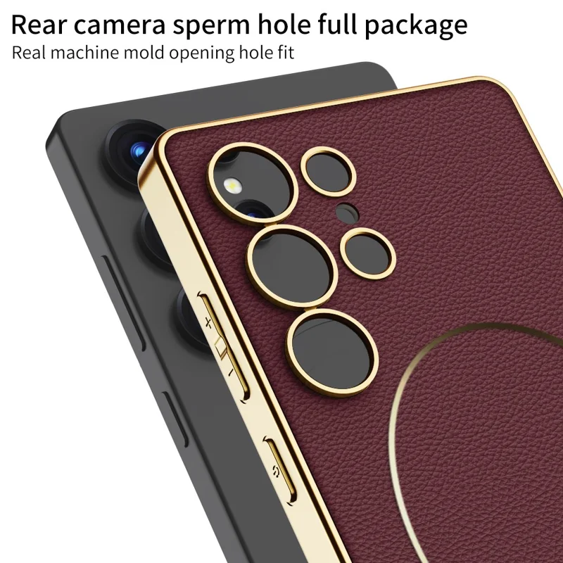 Étui GKK pour Samsung Galaxy S25 Ultra - Coque de téléphone électrolytique PU + PC + TPU Compatible charge sans fil - Texture en fibre de carbone