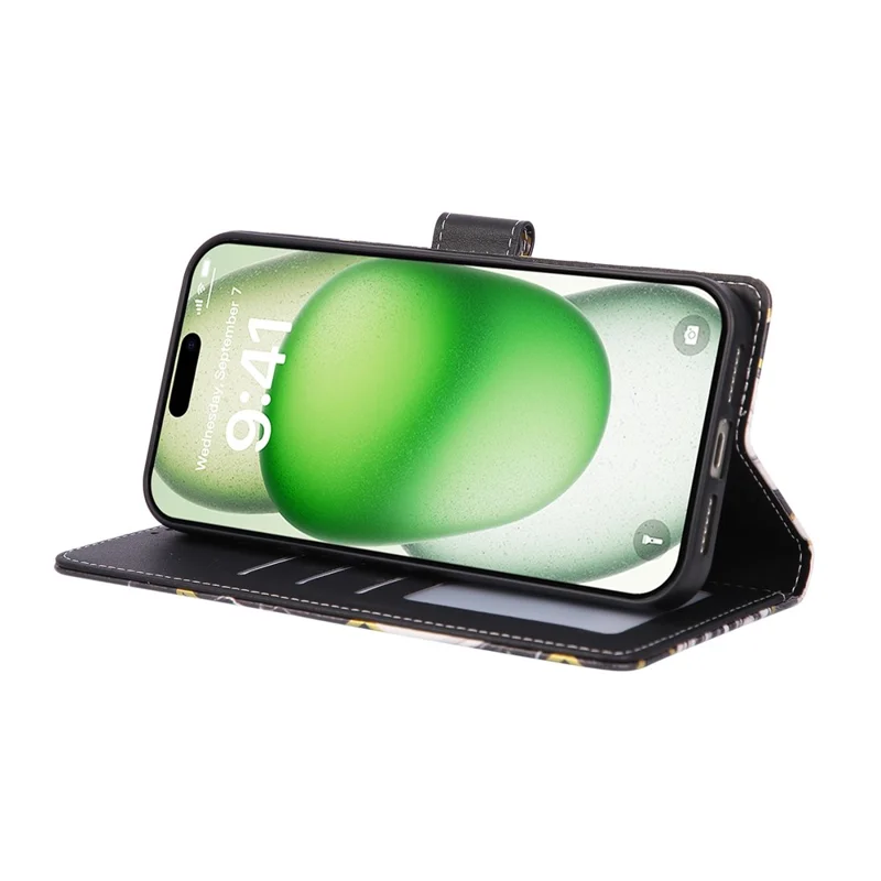 Cover per iPhone 17 Pro Max con Motivo Marmorizzato Laccato, Custodia in Pelle con Cinturino da Polso - Nero