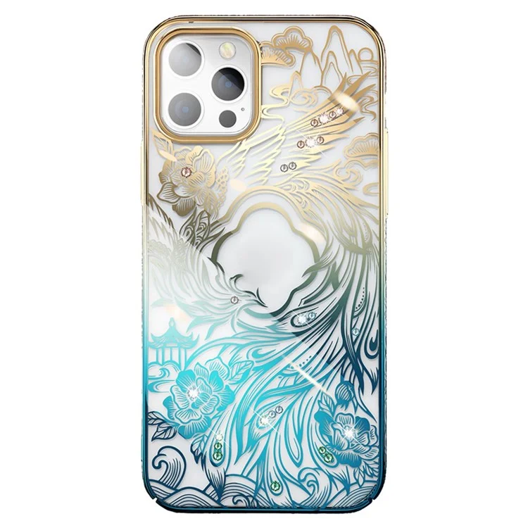 Kingxbar Phoenix -serie Für Iphone 14 Pro Strasson Dekor Klare Rückdecke Laserschnitzer Elektroplieren Hartes PC Schockdes Telefongehäuse - Neues Leben