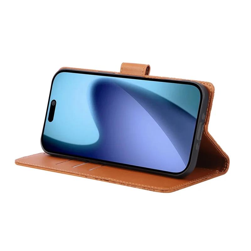 Für iPhone 17 Air Case Rosen-Blumen PU-Leder Geldbörsen-Handyhülle mit 3 Kartenfächern / Handschlaufe - Braun