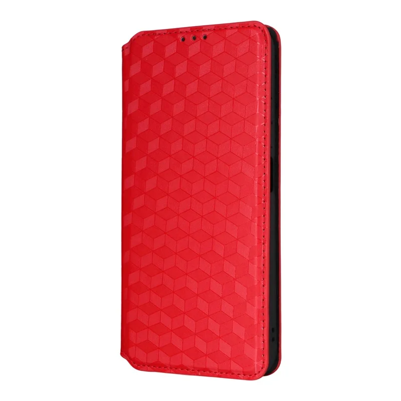 Pour Xiaomi Redmi 15C 4G (171mm) Étui Portefeuille en Cuir Imprimé Losange - Rouge