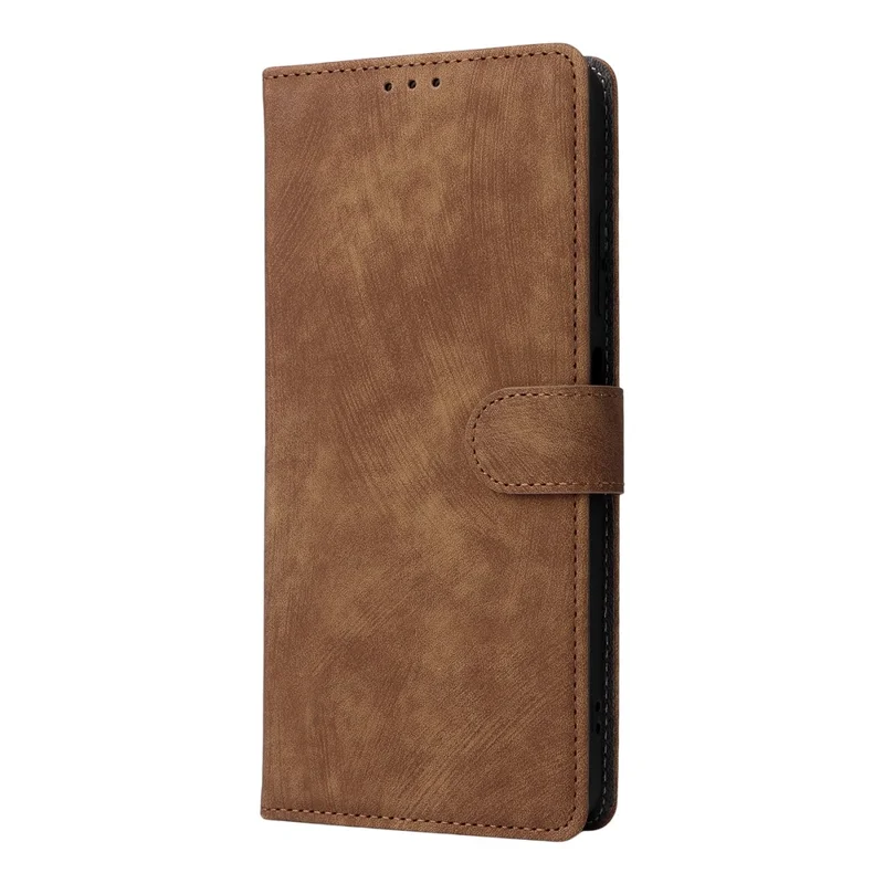 For ZTE Blade A56 Case Wallet RFID Blocking PU Leather Phone Cover Stand with Strap - Brown