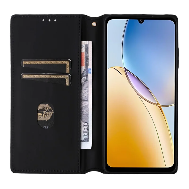 Capa Carteira para ZTE Blade A56 com Estampa de Losango em Couro - Vermelho