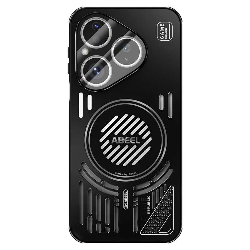 Capa ABEEL para Huawei Pura 80 com Suporte Magnético - Liga de Alumínio + PC + TPU com Dissipação de Calor - Preto