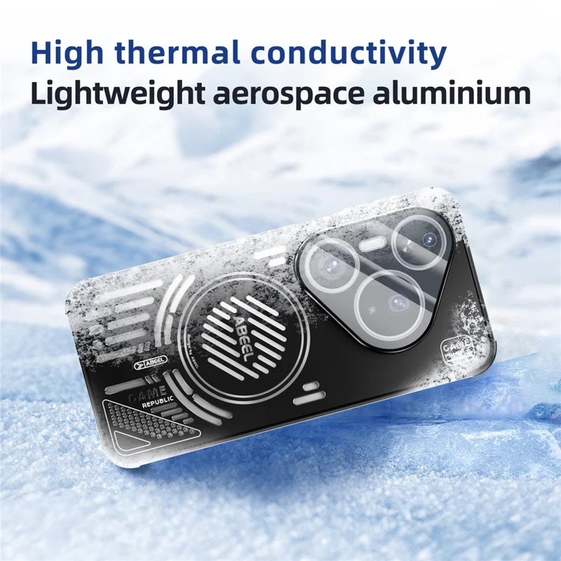 ABEEL Pour Huawei Pura 80 Pro Étui Magnétique en Alliage d'Aluminium + PC + TPU Dissipation Thermique Creux - Noir