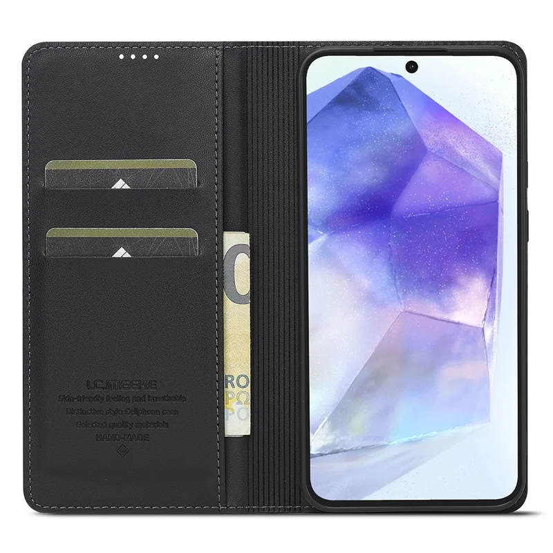 LC.IMEEKE L1 Serie für Samsung Galaxy A17 5G Hülle Kunstleder Geldbörse Ständer Schutzhülle Handy - Schwarz