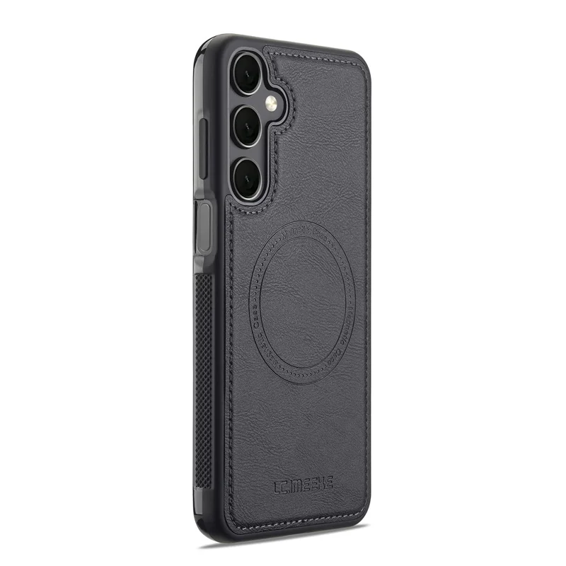 LC.IMEEKE For Samsung Galaxy A17 5G Magnetic Case Compatible with MagSafe Leather + TPU Back Cover - Black