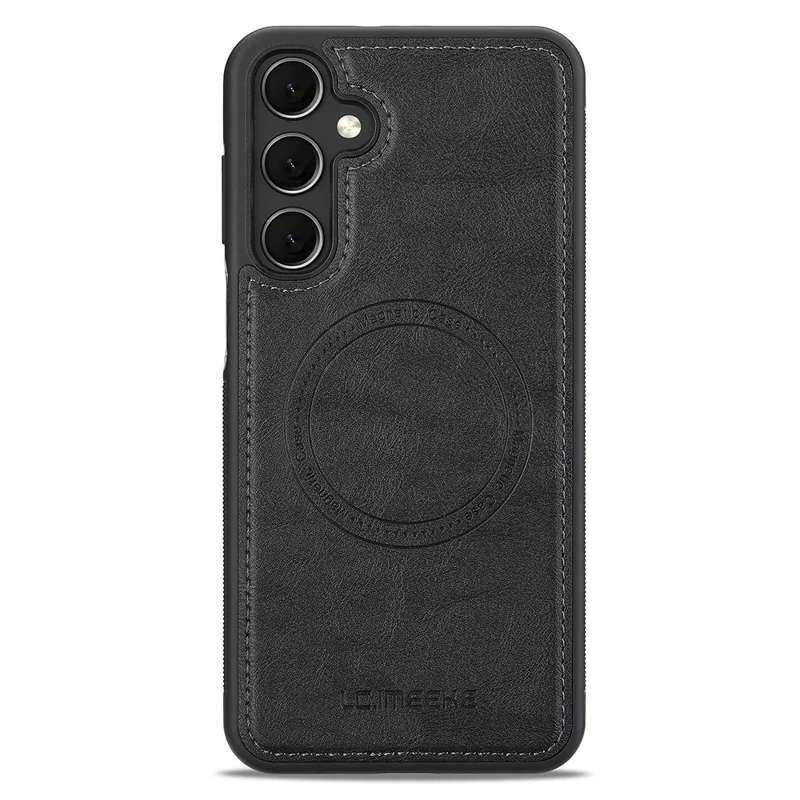 LC.IMEEKE For Samsung Galaxy A17 5G Magnetic Case Compatible with MagSafe Leather + TPU Back Cover - Black